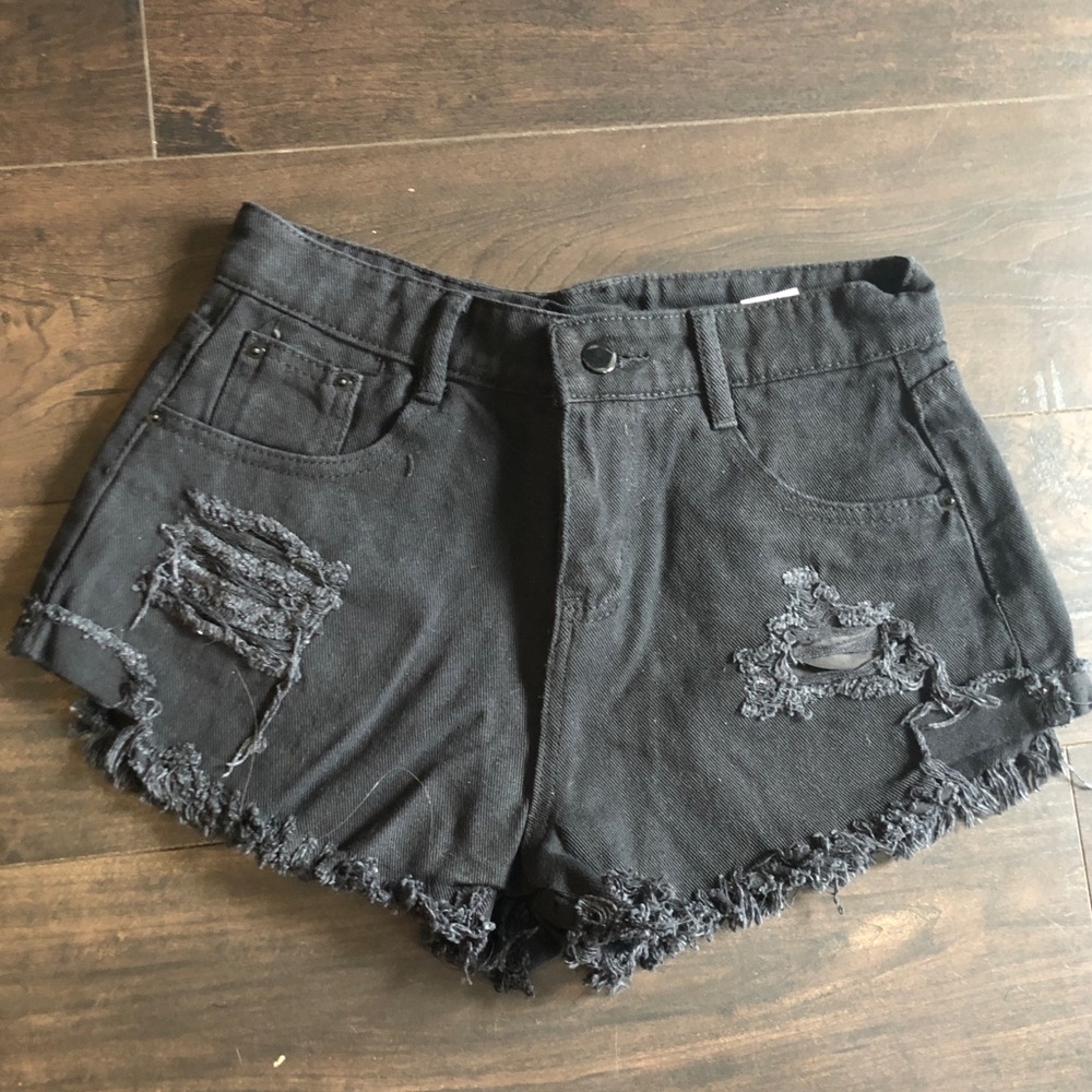 Vintage black denim shorts